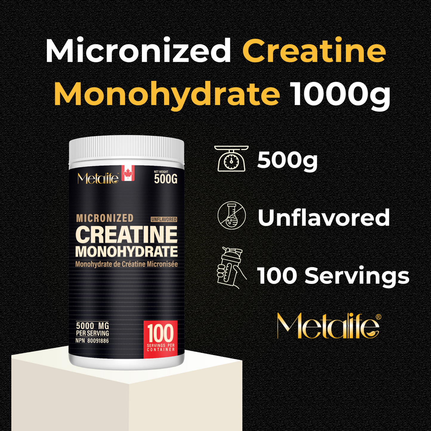 MetaLife 100% Pure Creatine Monohydrate