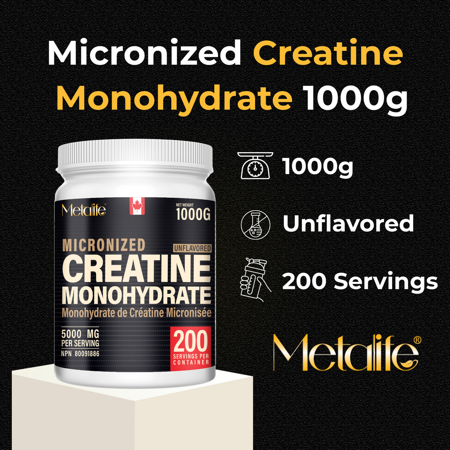 MetaLife 100% Pure Creatine Monohydrate